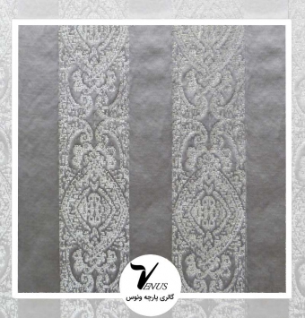 پارچه مبلی راه راه گل ریز ترک طوسی