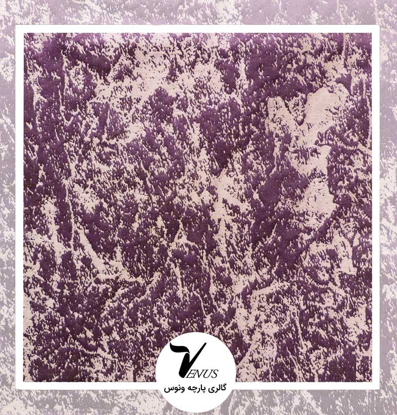 پارچه مبلی مخمل ترک طرح فلورا رنگ بنفش روشن