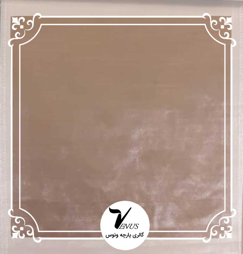 پارچه مبلی ترک مخمل گلدوزی شده رنگ بژ طرح ساده