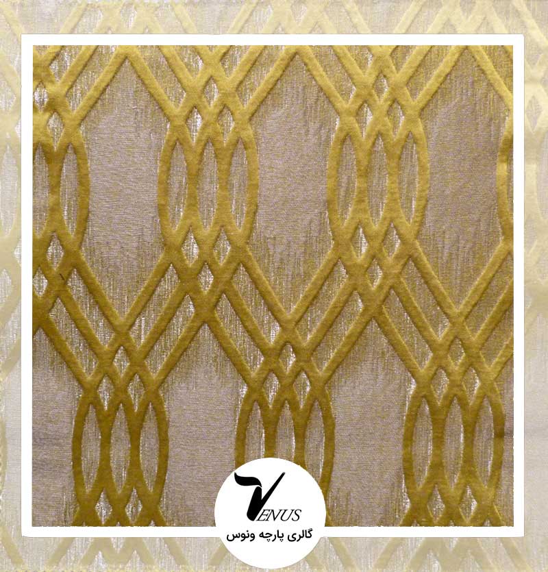 پارچه مبلی ترک اویپک رنگ آبی طلایی ولنتاین طرح 3