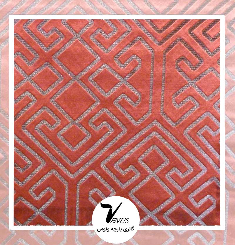 پارچه مبلی ترک طرح کریستال رنگ قرمز 5