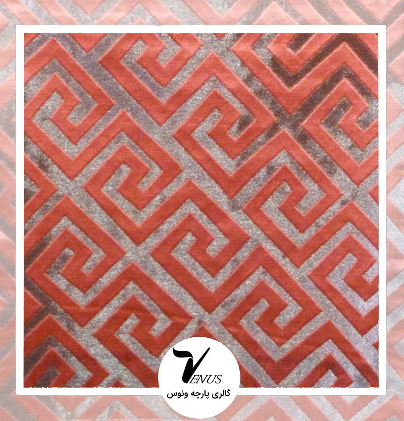 پارچه مبلی ترک طرح کریستال رنگ قرمز 4