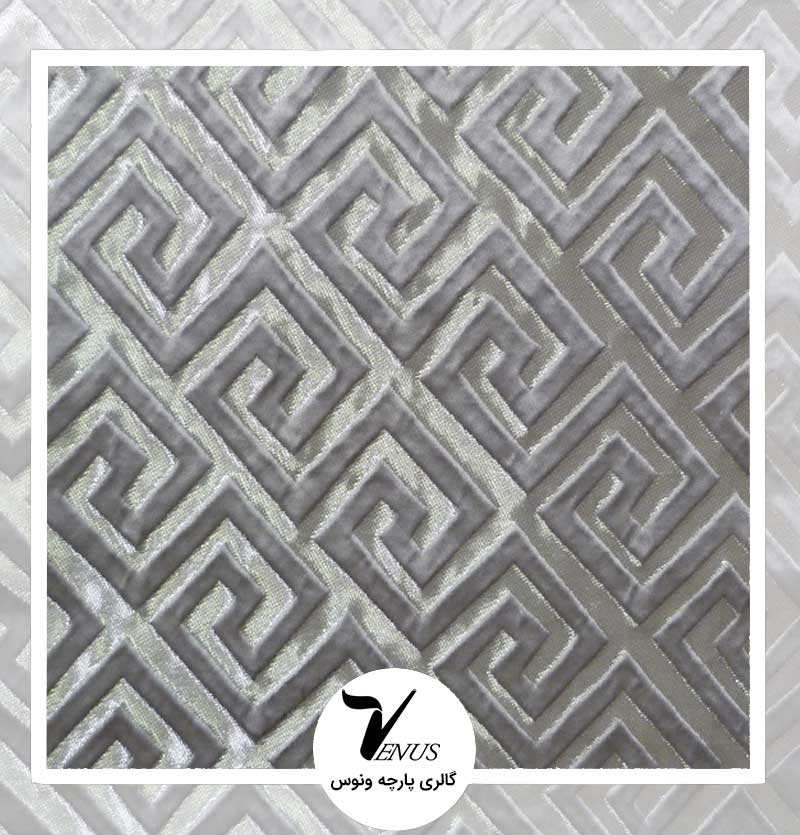 پارچه مبلی ترک طرح کریستال رنگ طوسی 4